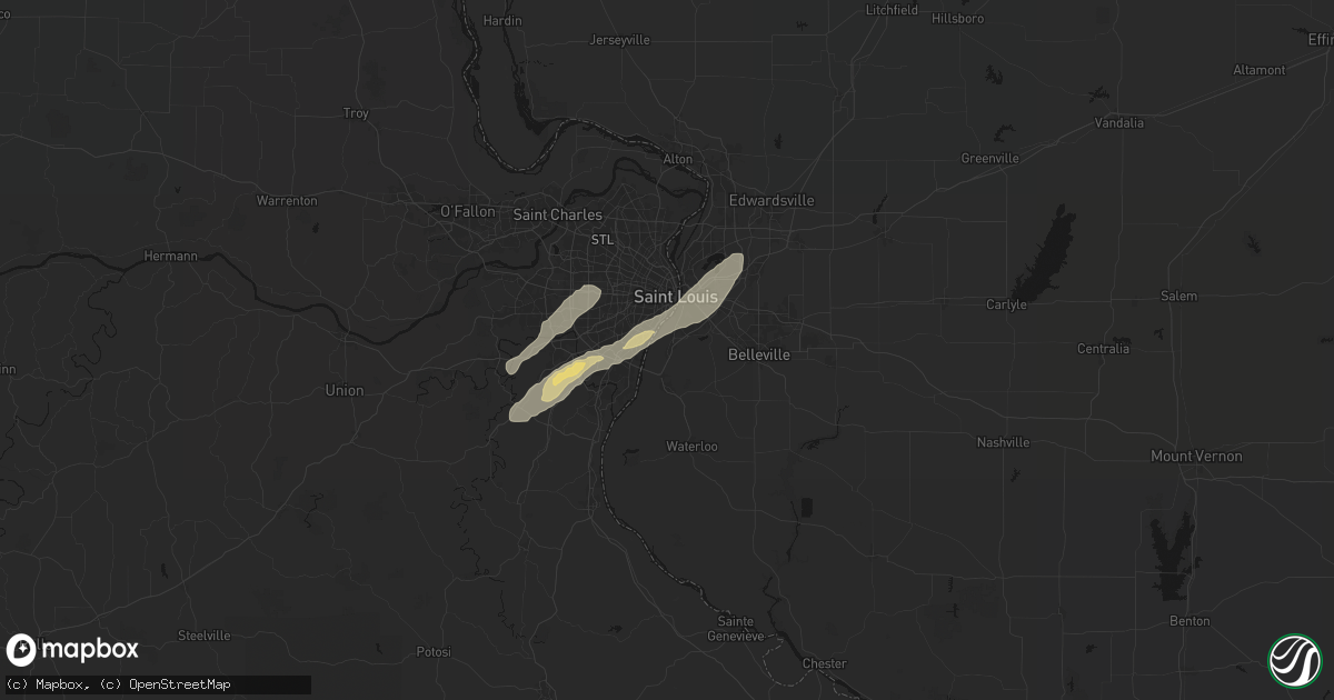 Hail map in East Carondelet, IL on October 13, 2026