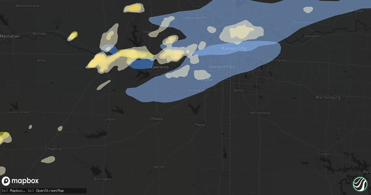 Hail map in Edgerton, KS on October 13, 2026