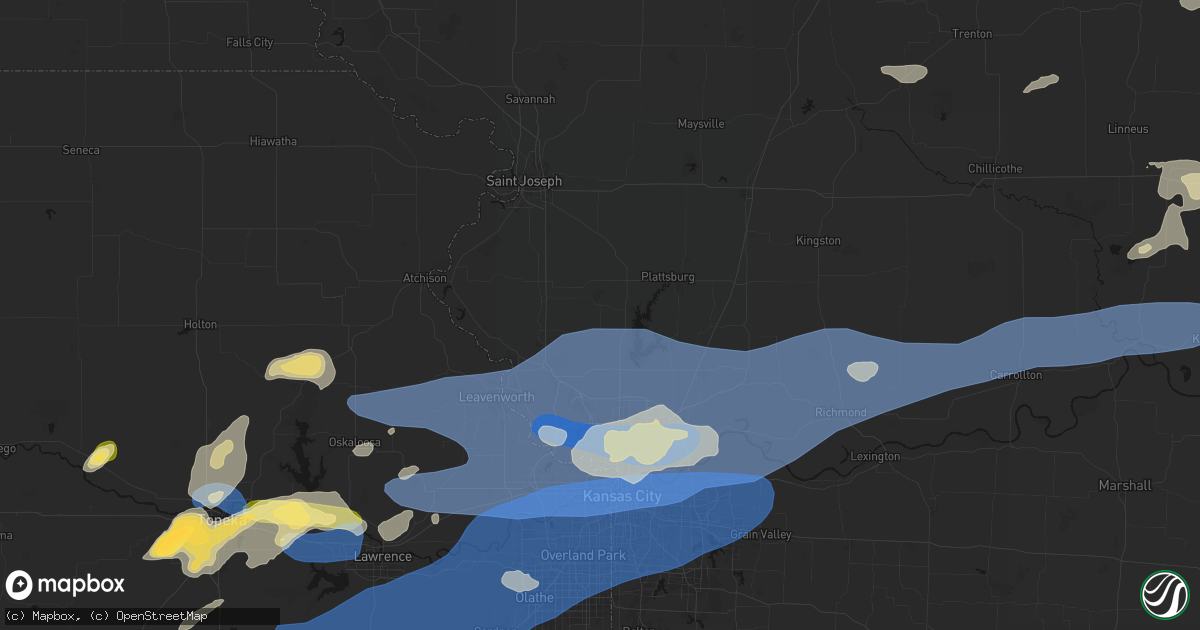 Hail map in Edgerton, MO on October 13, 2026