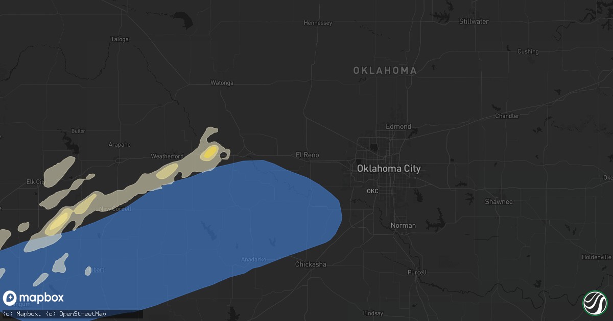 Hail Map in El Reno, OK on October 13, 2026 - HailTrace