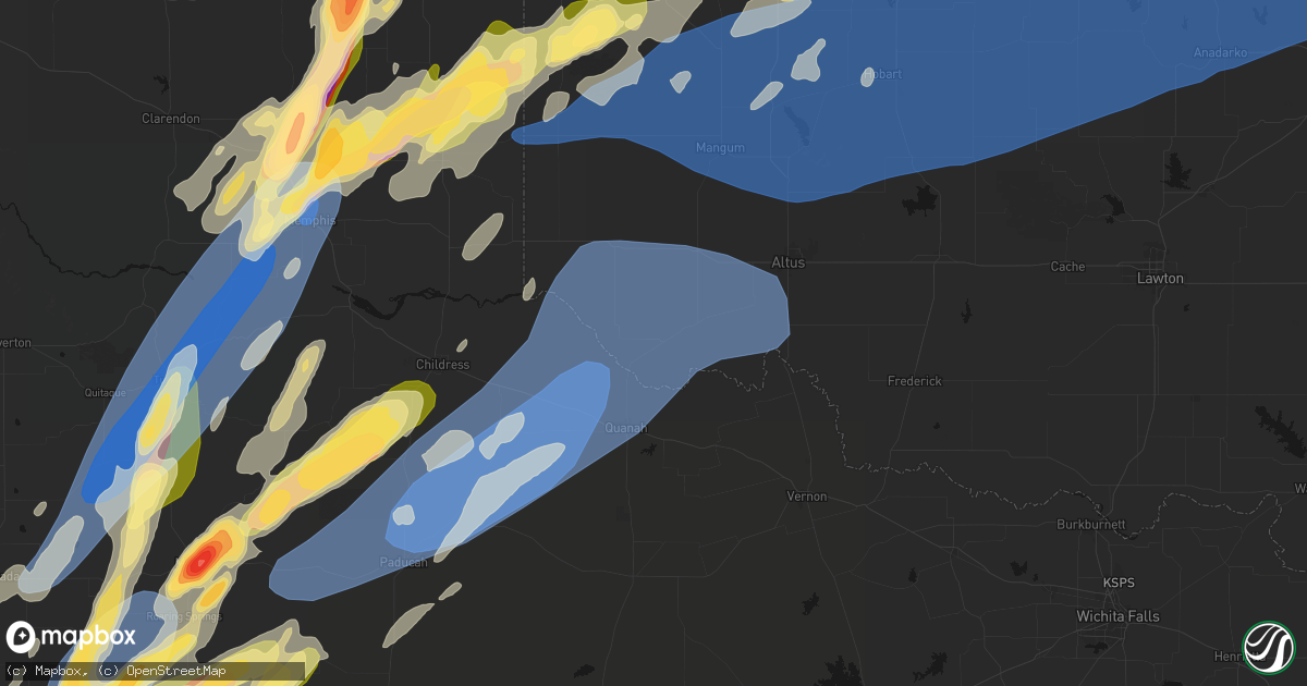 Hail map in Eldorado, OK on October 13, 2026