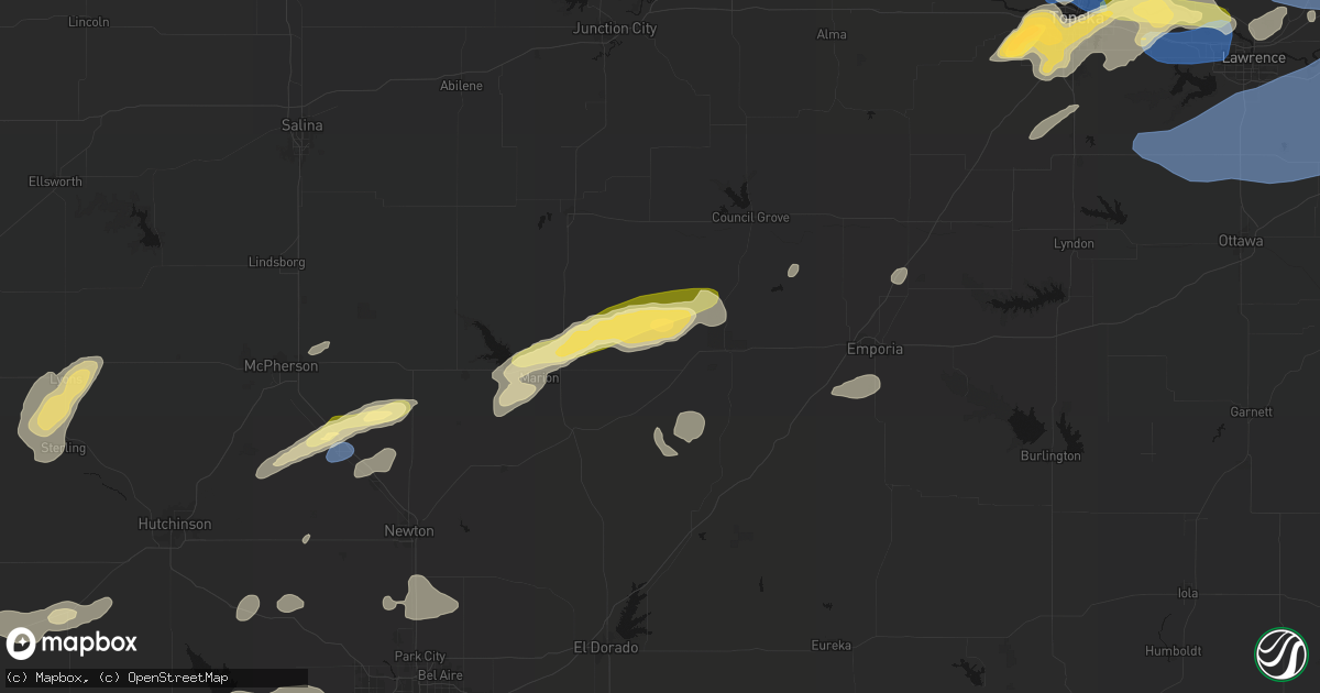 Hail map in Elmdale, KS on October 13, 2026