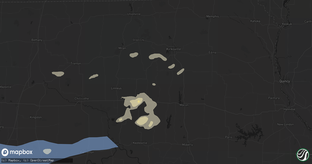 Hail map in Ethel, MO on October 13, 2026
