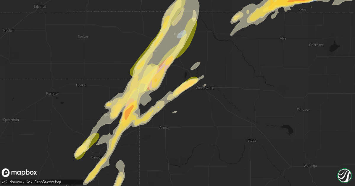 Hail map in Fargo, OK on October 13, 2026