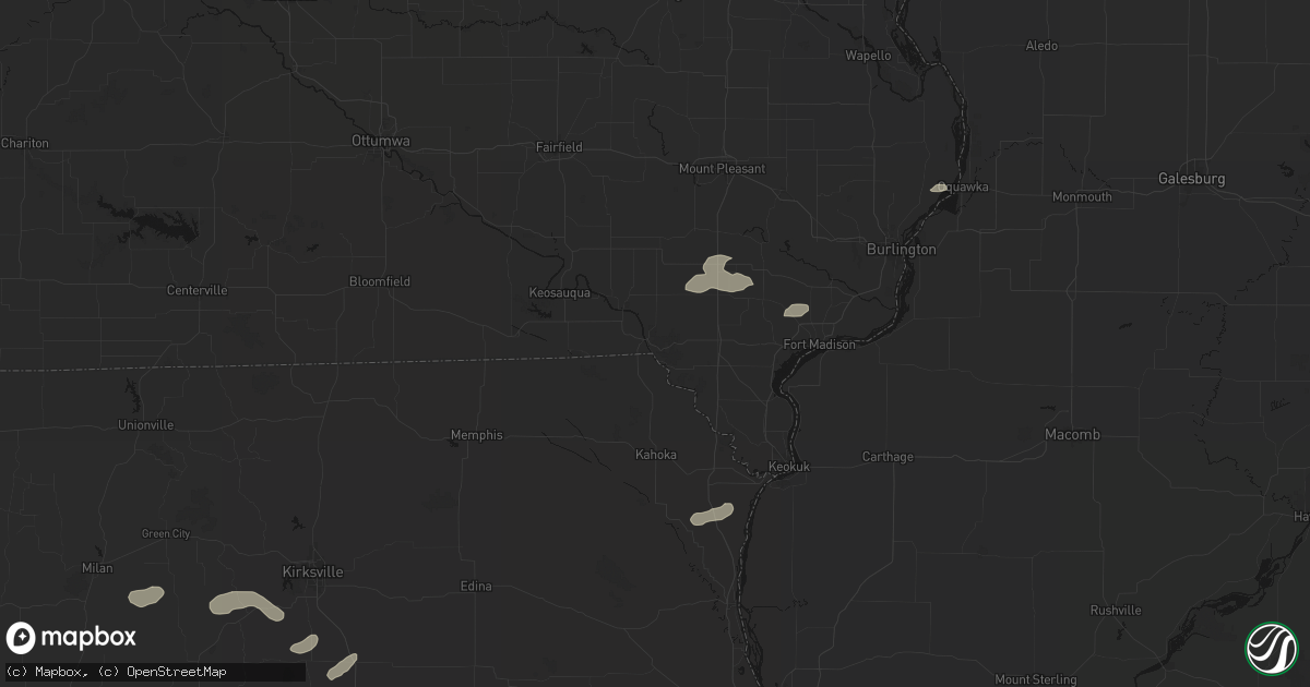 Hail map in Farmington, IA on October 13, 2026