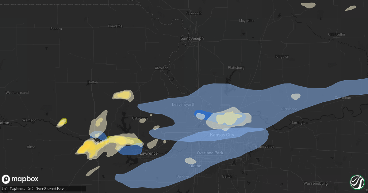 Hail map in Fort Leavenworth, KS on October 13, 2026