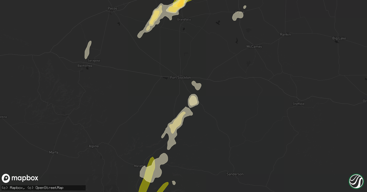 Hail map in Fort Stockton, TX on October 13, 2026