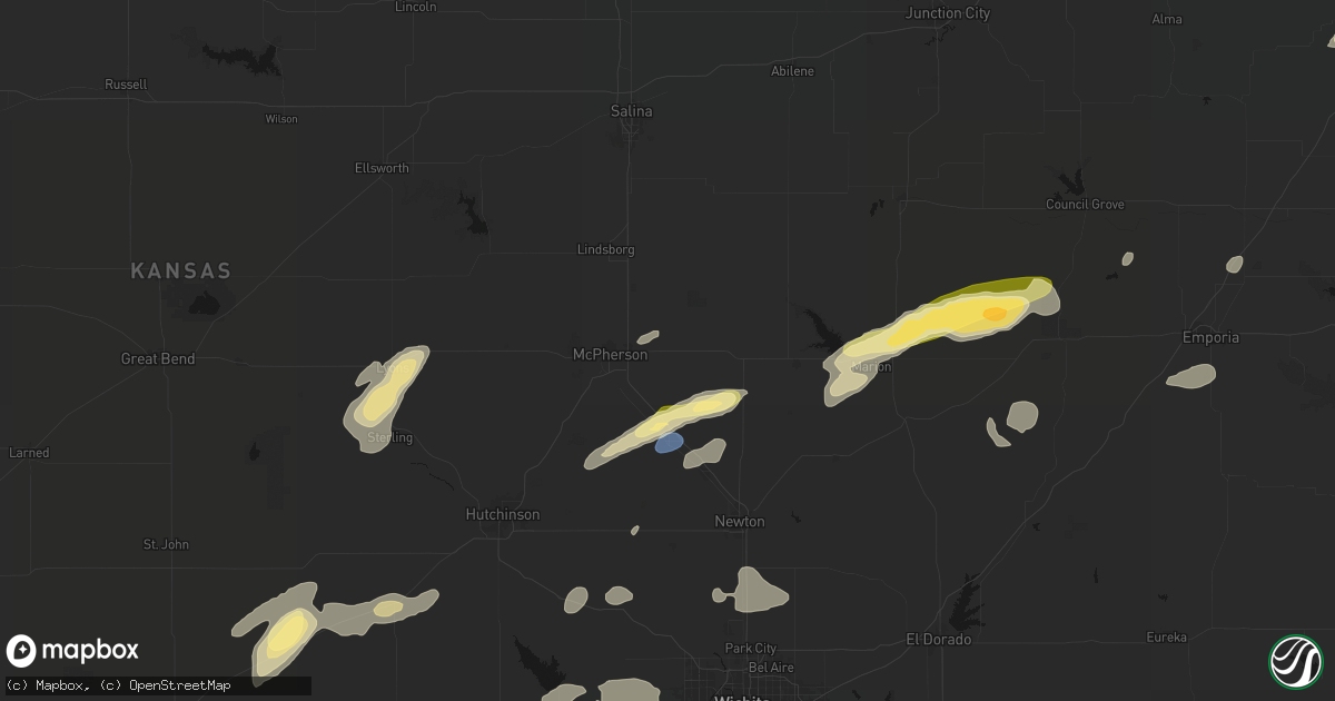 Hail map in Galva, KS on October 13, 2026