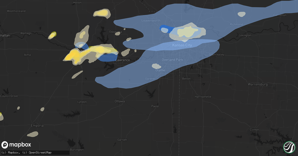 Hail map in Gardner, KS on October 13, 2026