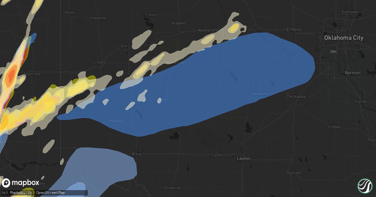 Hail map in Gotebo, OK on October 13, 2026