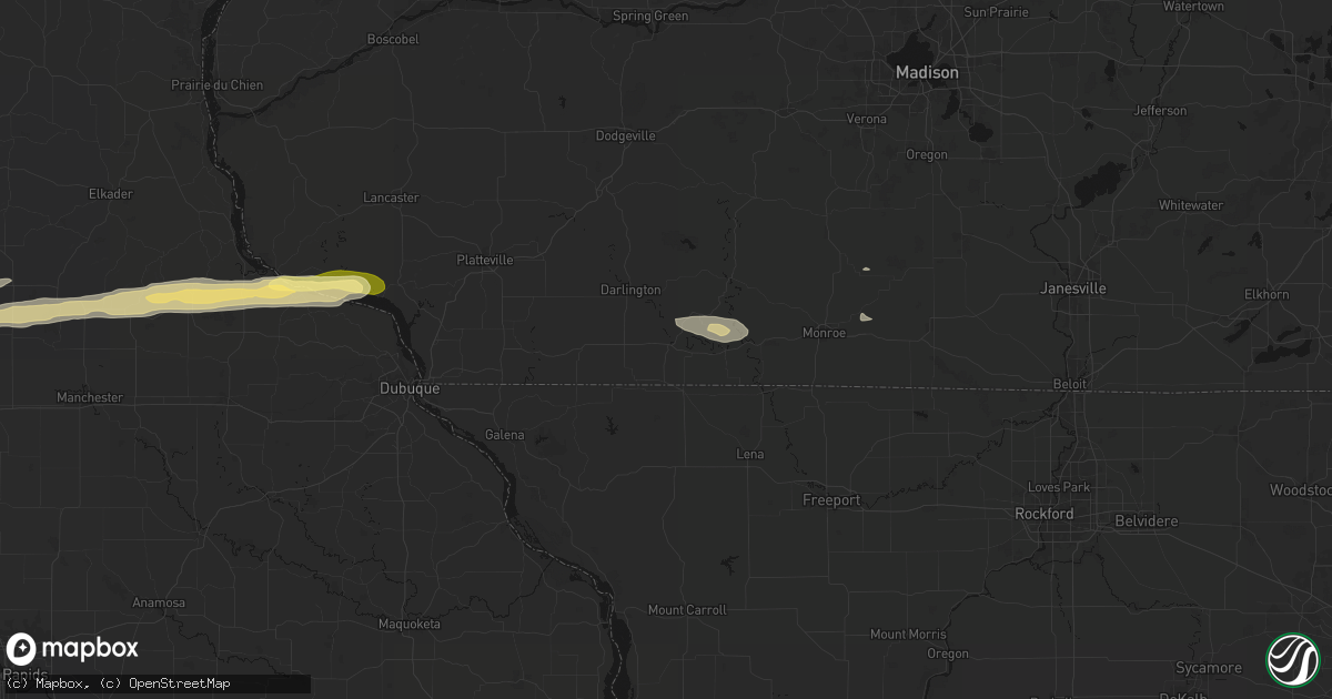 Hail map in Gratiot, WI on October 13, 2026