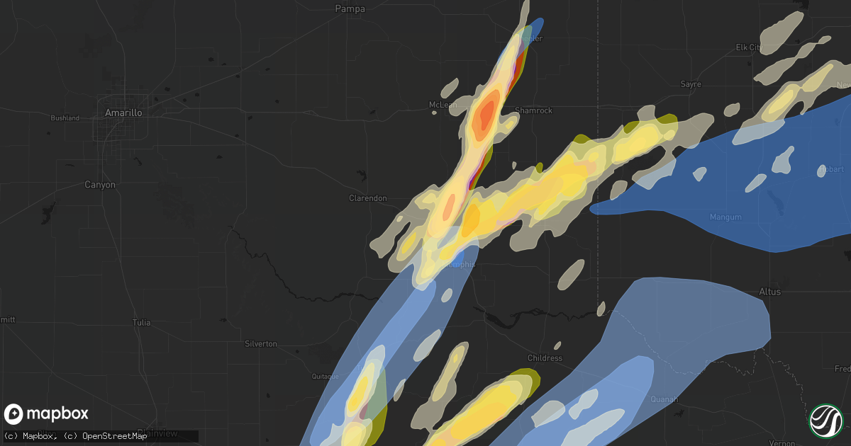 Hail map in Hedley, TX on October 13, 2026