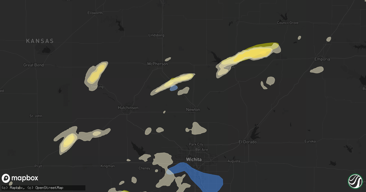 Hail map in Hesston, KS on October 13, 2026
