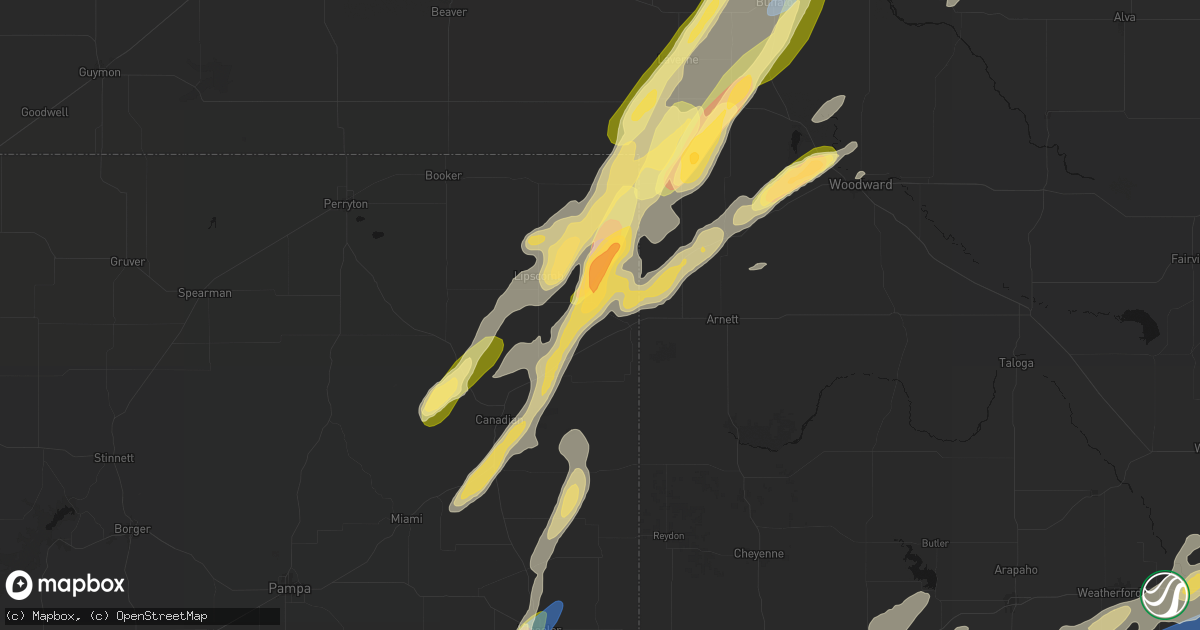 Hail map in Higgins, TX on October 13, 2026