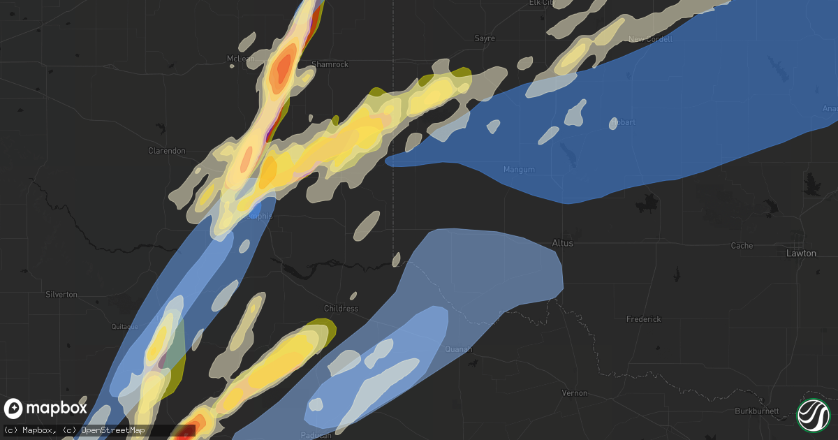 Hail map in Hollis, OK on October 13, 2026