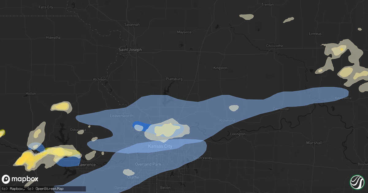 Hail map in Holt, MO on October 13, 2026