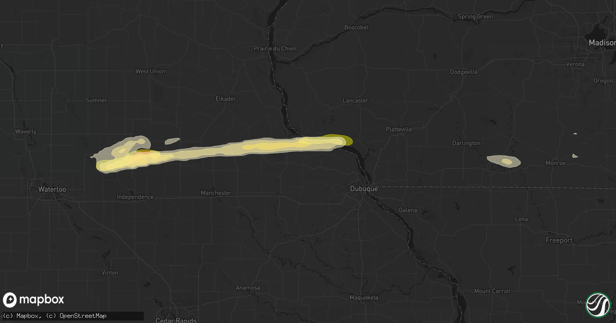 Hail map in Holy Cross, IA on October 13, 2026