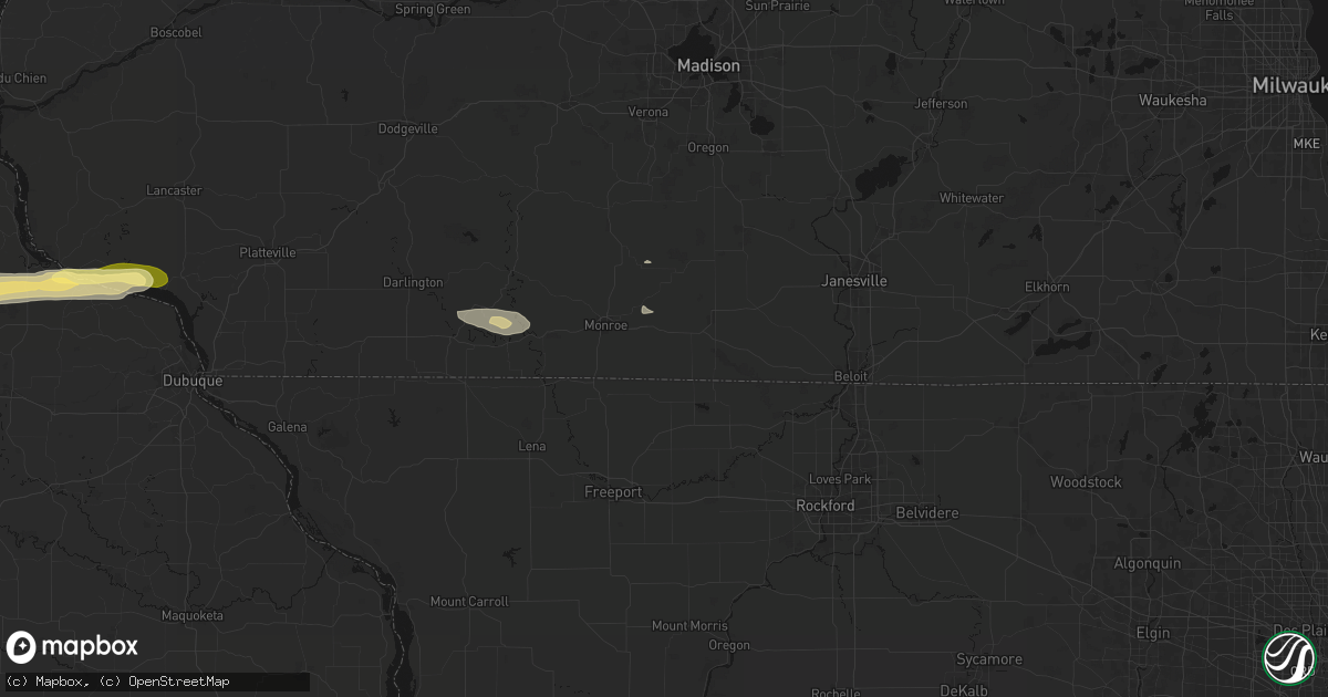 Hail map in Juda, WI on October 13, 2026