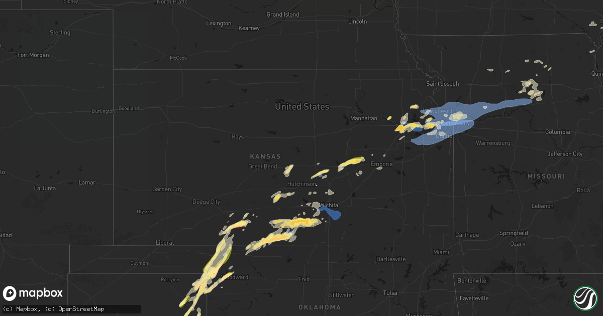 Hail map in Kansas on October 13, 2026