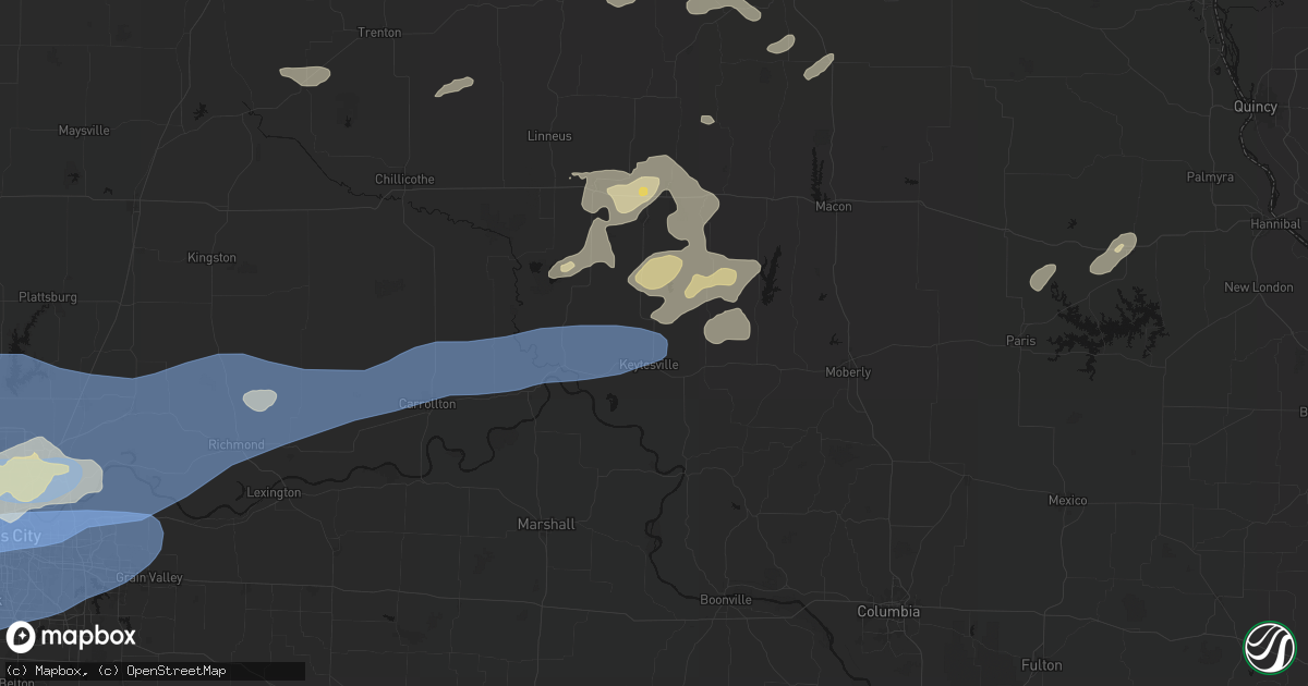 Hail map in Keytesville, MO on October 13, 2026