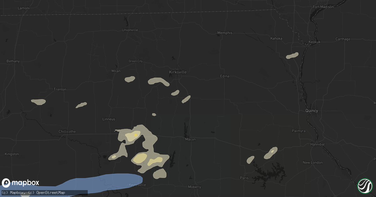 Hail map in La Plata, MO on October 13, 2026