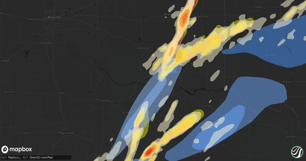 Hail map in Lakeview, TX on October 13, 2026