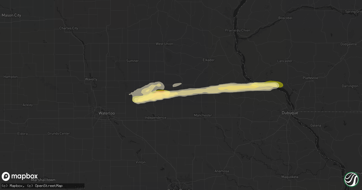 Hail map in Lamont, IA on October 13, 2026