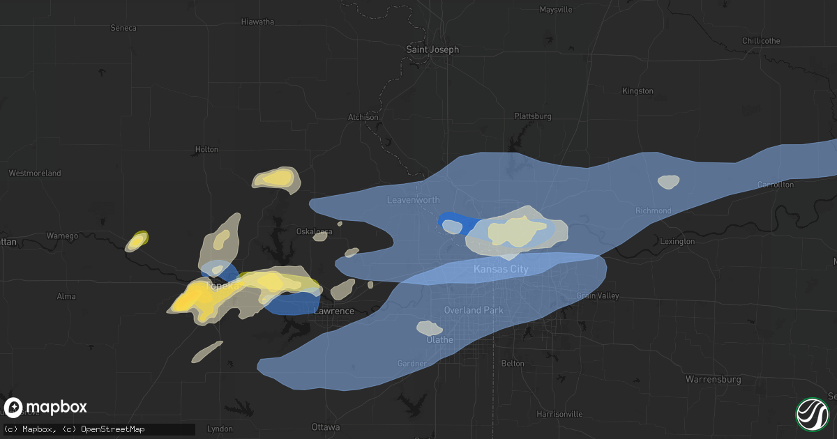 Hail map in Lansing, KS on October 13, 2026