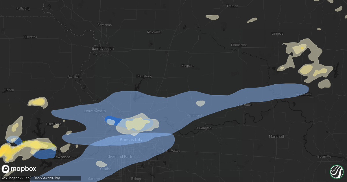 Hail map in Lawson, MO on October 13, 2026