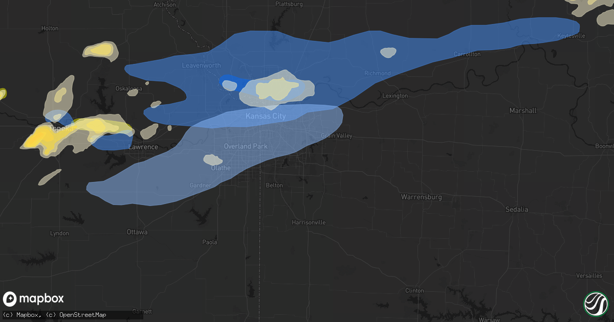 Hail map in Lees Summit, MO on October 13, 2026