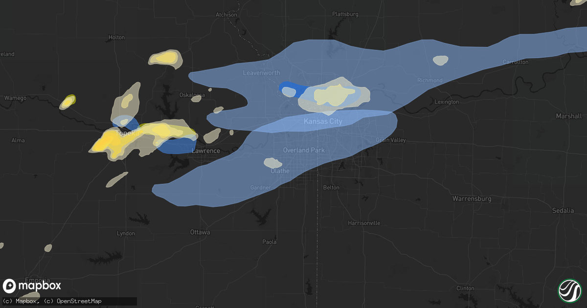 Hail map in Lenexa, KS on October 13, 2026