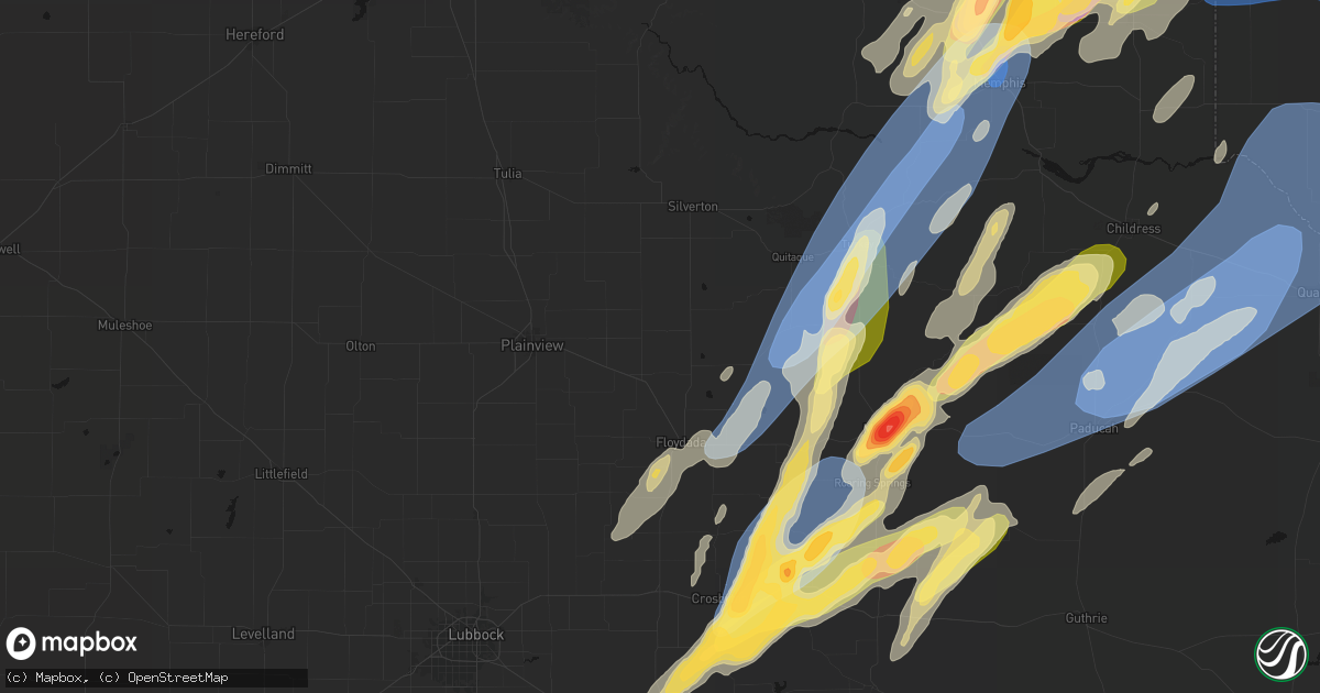 Hail map in Lockney, TX on October 13, 2026