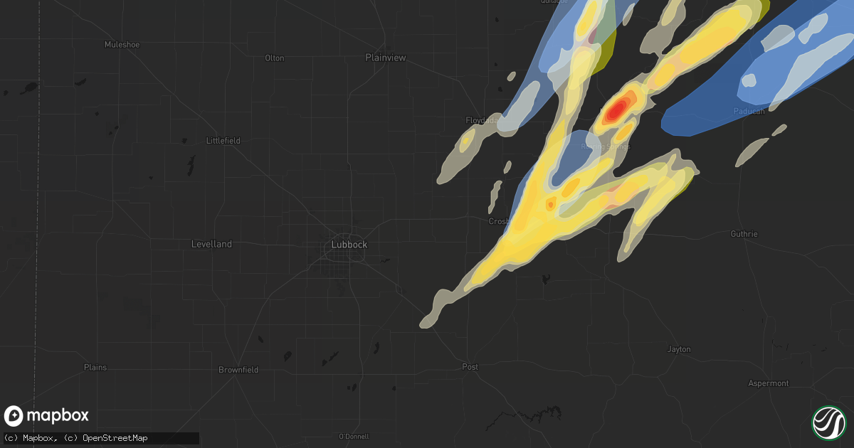Hail map in Lorenzo, TX on October 13, 2026