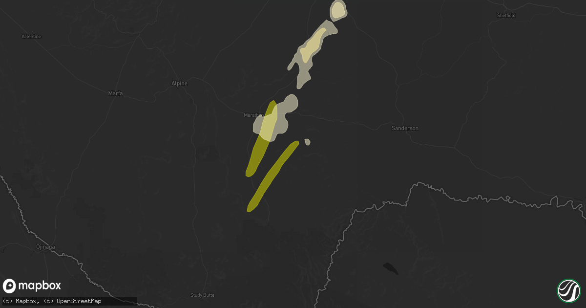 Hail map in Marathon, TX on October 13, 2026