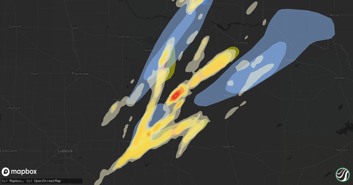 Hail map in Matador, TX on October 13, 2026