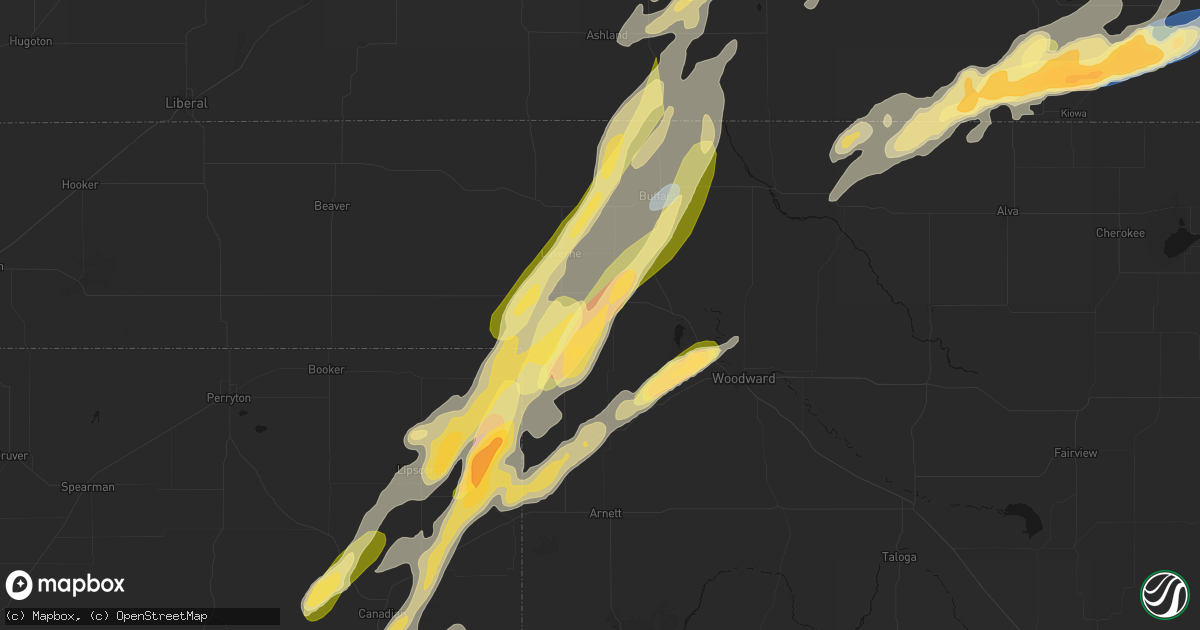 Hail map in May, OK on October 13, 2026