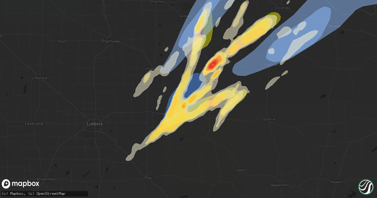 Hail map in Mcadoo, TX on October 13, 2026