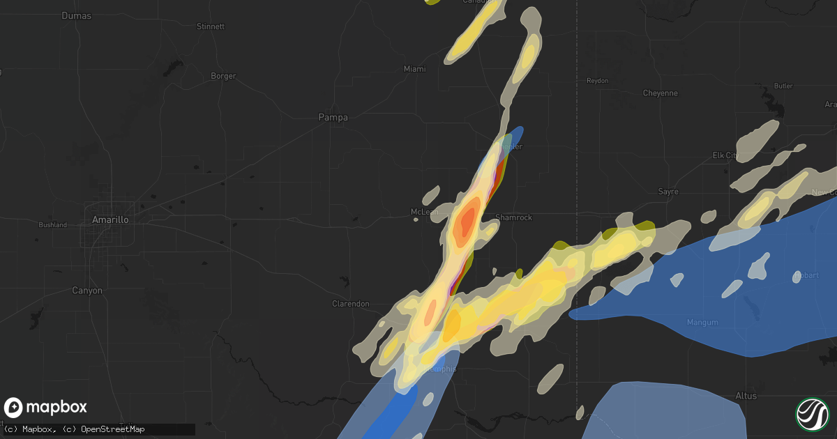 Hail map in Mclean, TX on October 13, 2026
