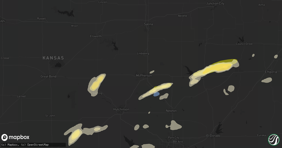 Hail map in Mcpherson, KS on October 13, 2026