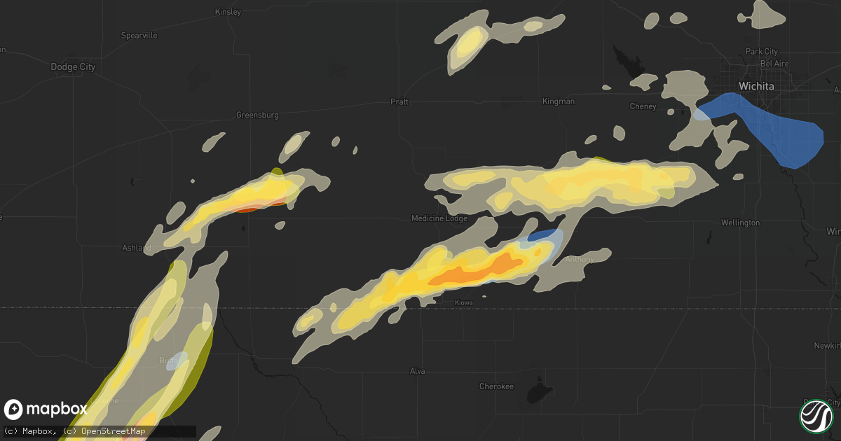 Hail map in Medicine Lodge, KS on October 13, 2026
