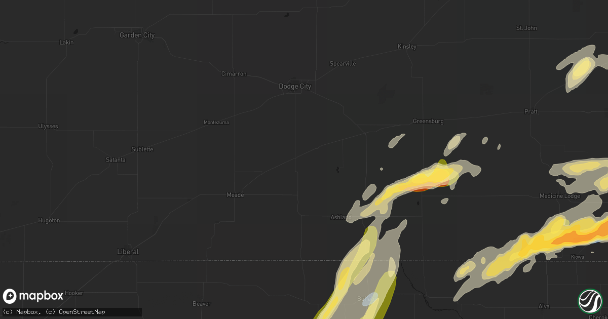 Hail map in Minneola, KS on October 13, 2026