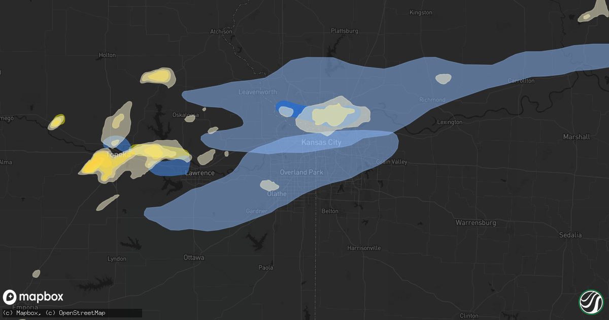 Hail map in Mission, KS on October 13, 2026