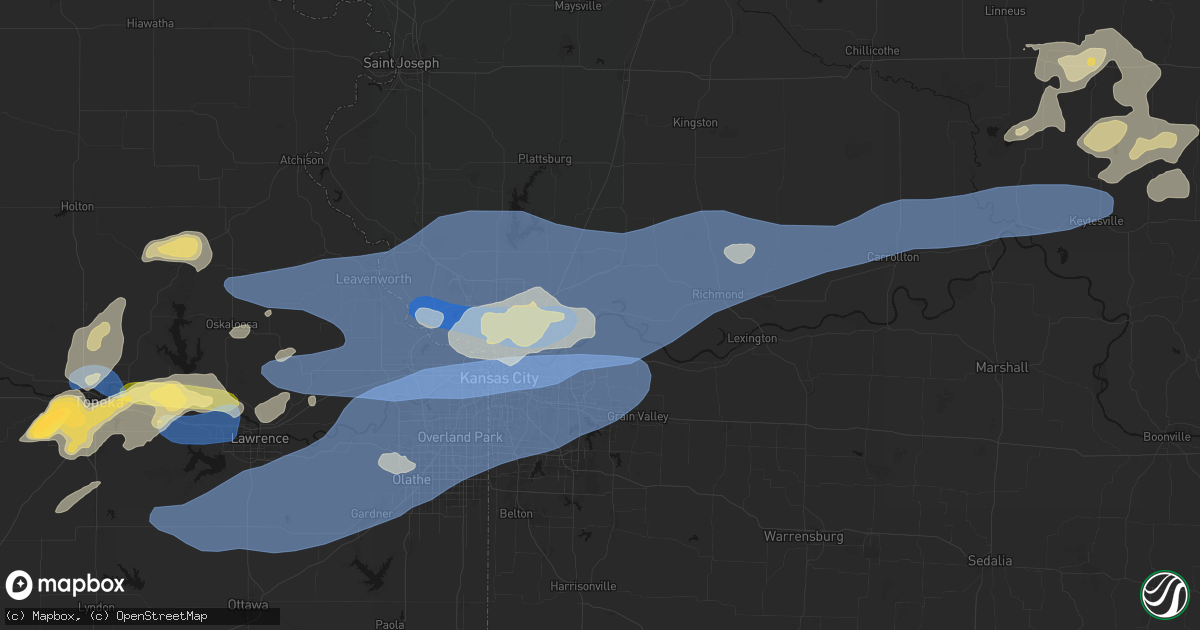 Hail map in Missouri City, MO on October 13, 2026