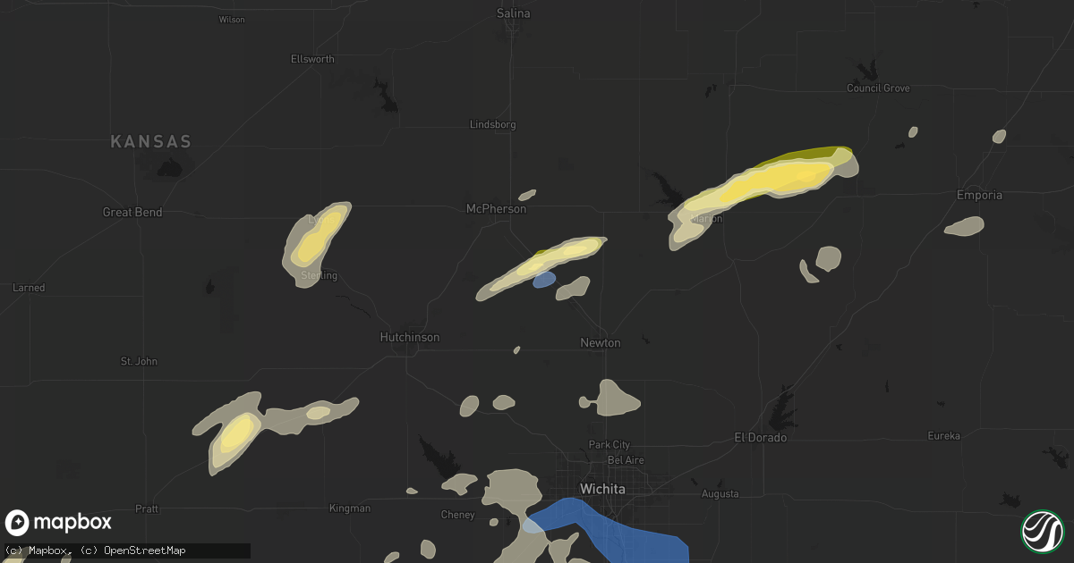 Hail map in Moundridge, KS on October 13, 2026