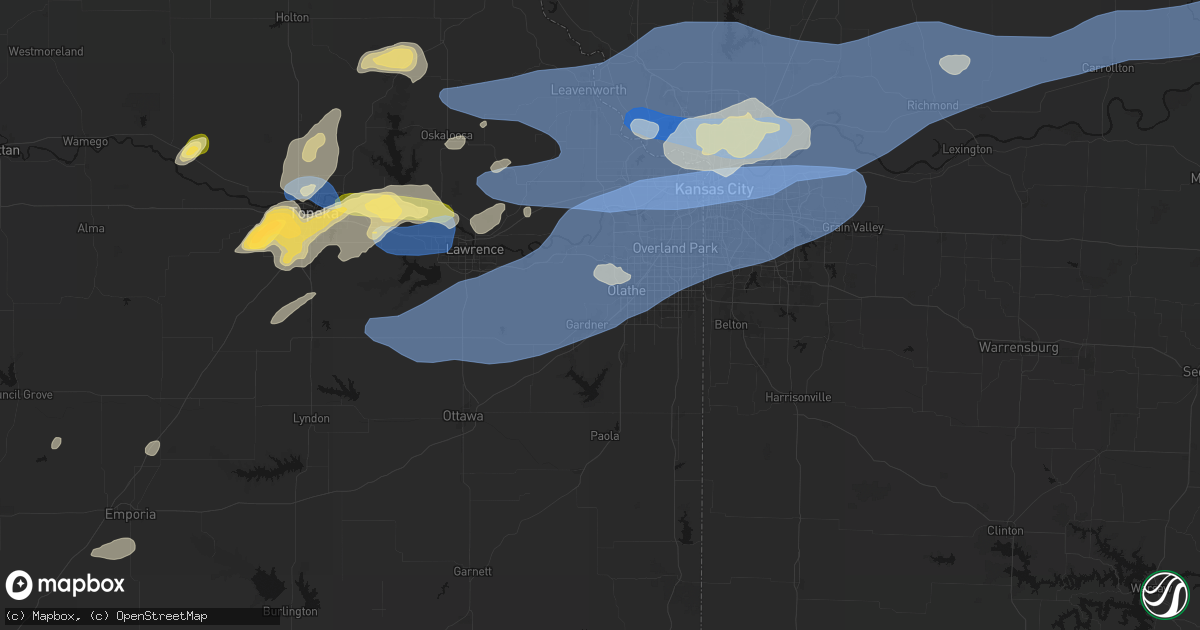 Hail map in New Century, KS on October 13, 2026