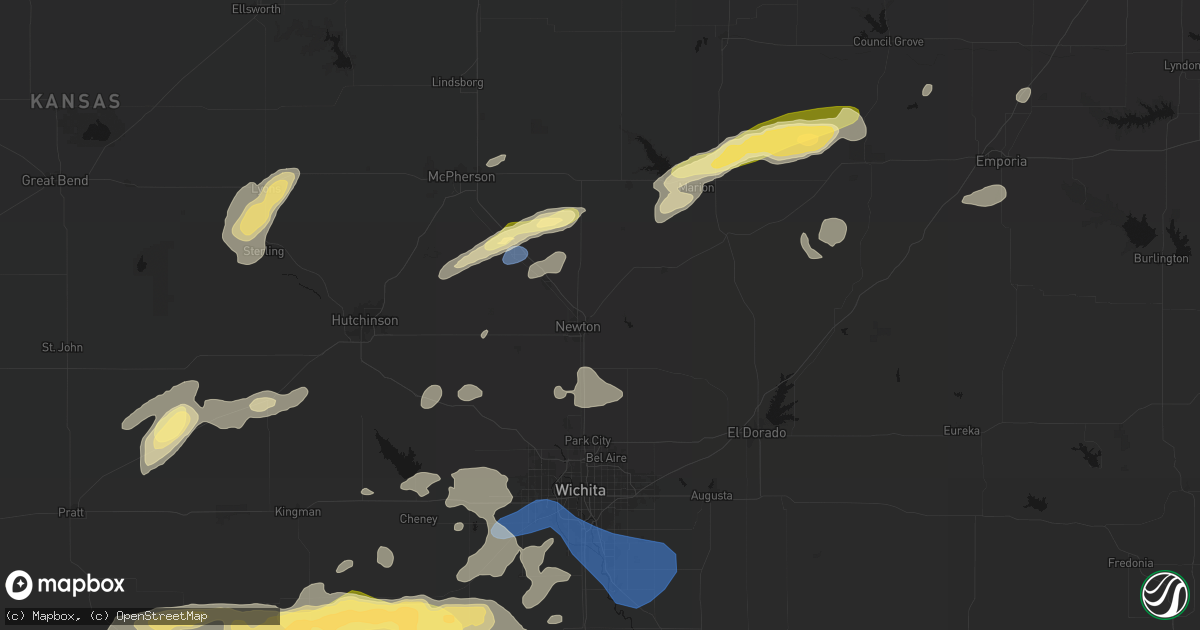 Hail map in Newton, KS on October 13, 2026