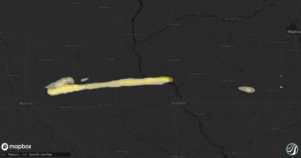 Hail map in North Buena Vista, IA on October 13, 2026