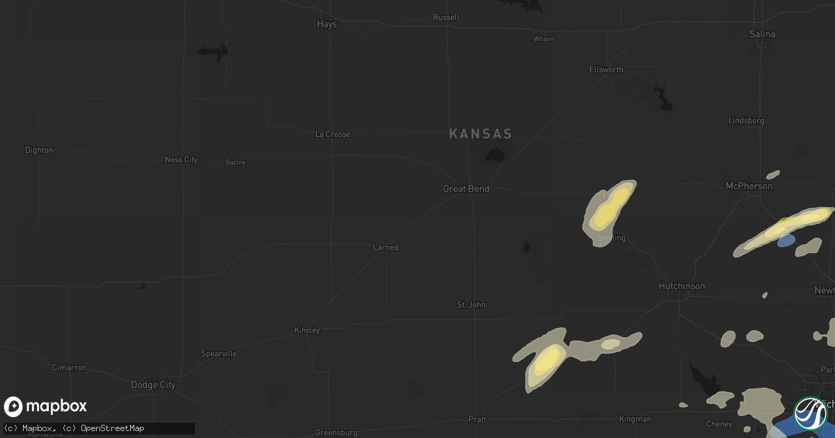 Hail map in Pawnee Rock, KS on October 13, 2026