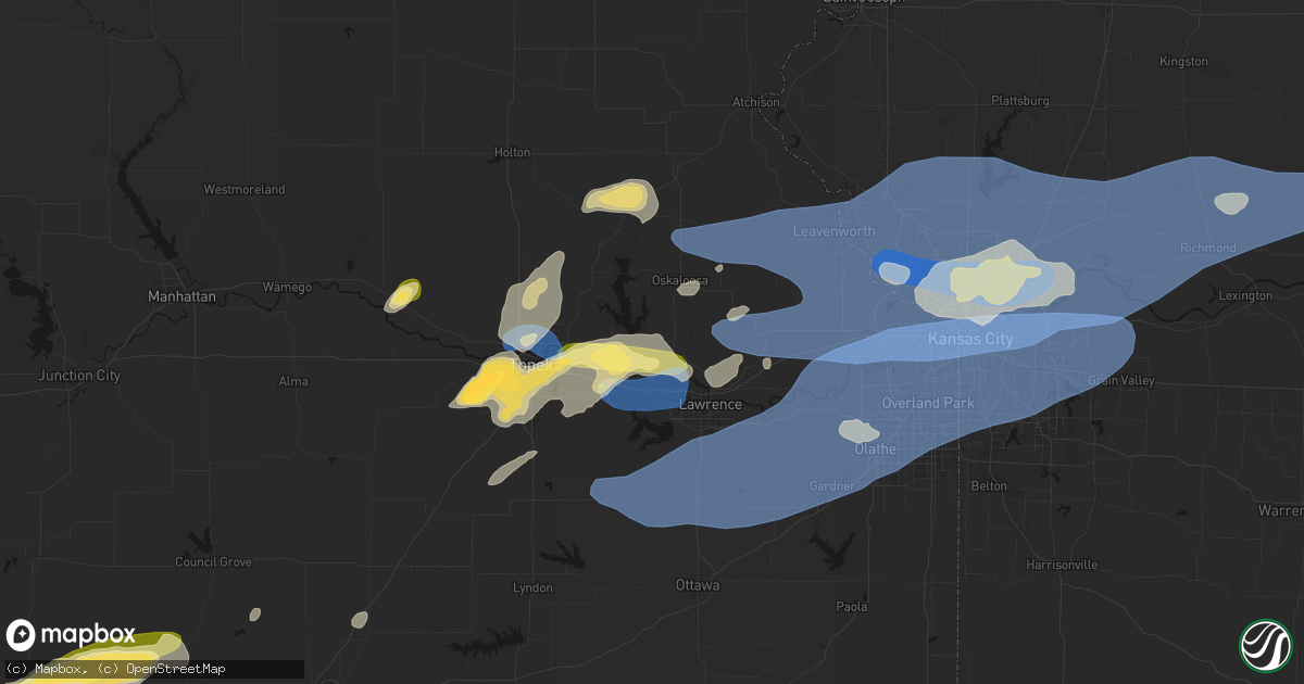 Hail map in Perry, KS on October 13, 2026