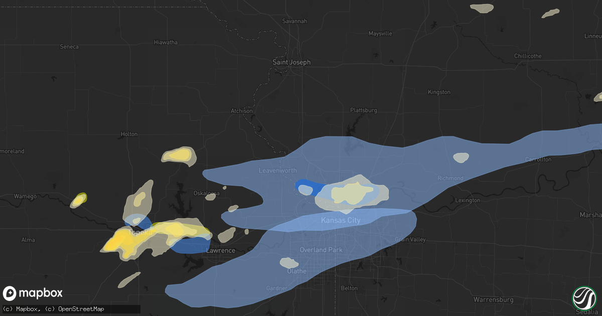 Hail map in Platte City, MO on October 13, 2026